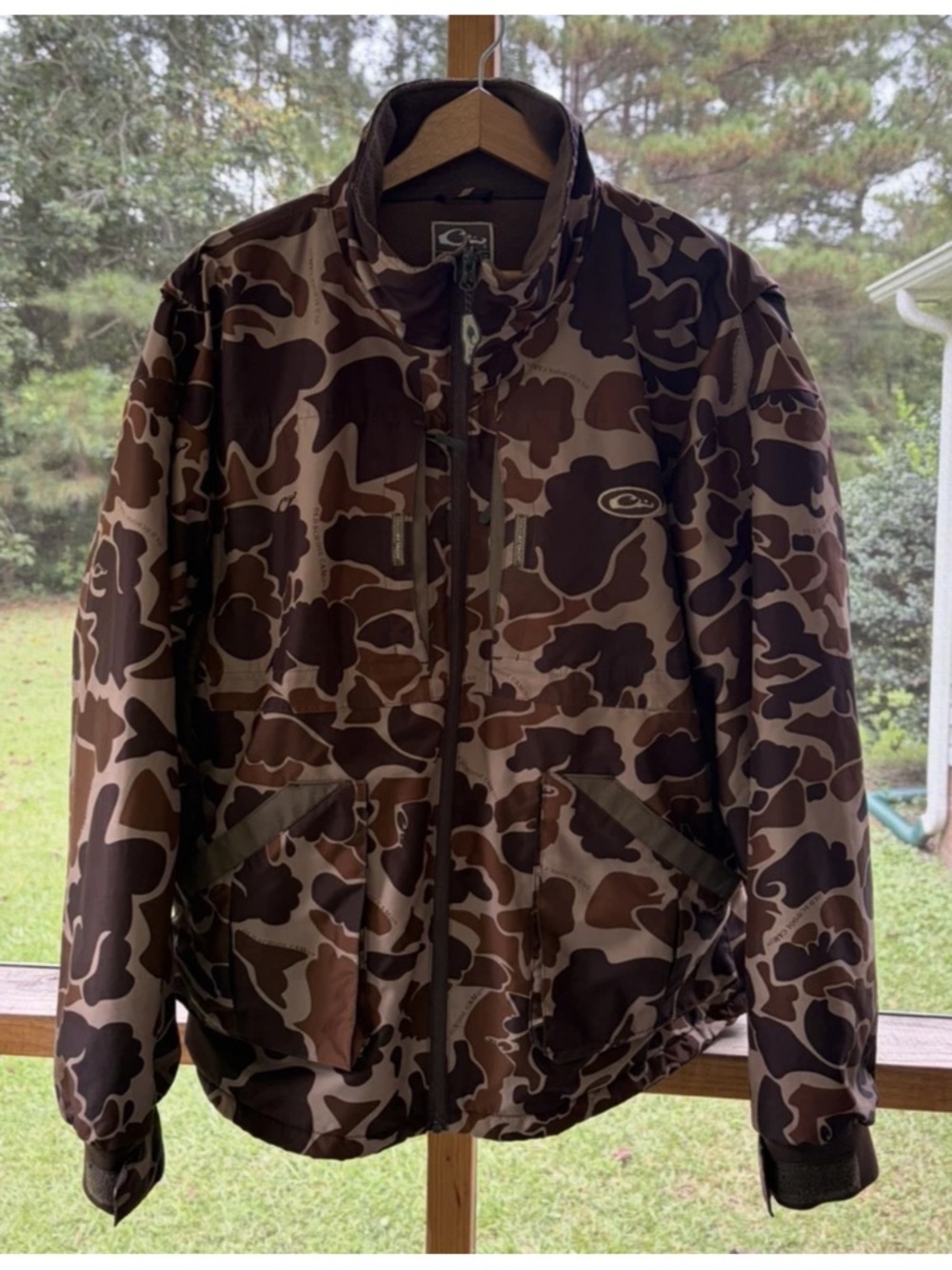 Drake Men’s Size Large MST Old School Camo Hunting Jacket Waterfowl Duck